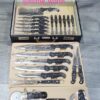 32PCS KNIFE SET WITH BLACK HANDLE IN LEATHER CASE - Image 2