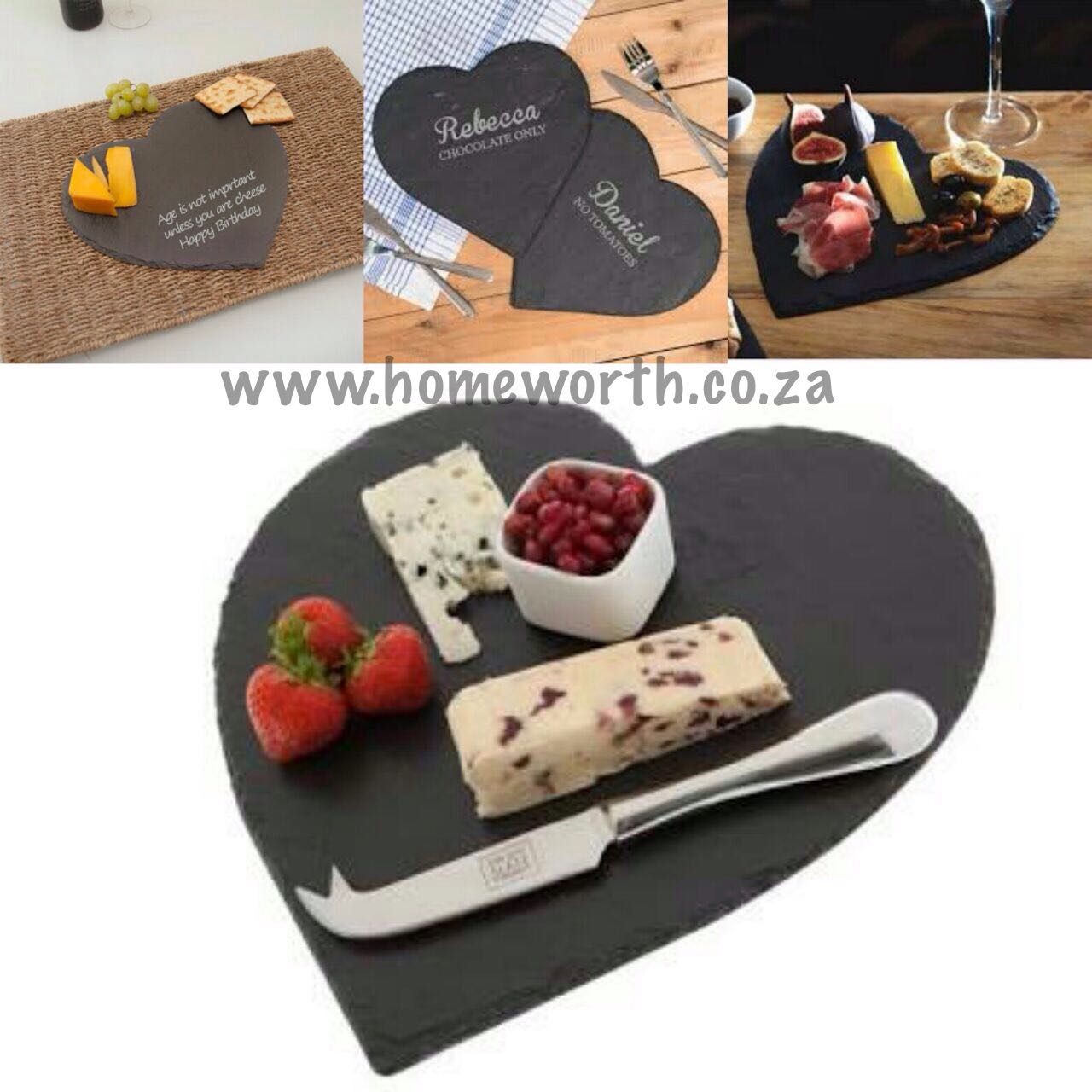 KITCHEN SLATE HEART SHAPED PLATTER REGENT Home Worth