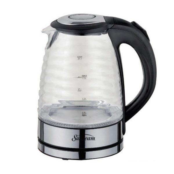 SUNBEAM 1.7 LITRE RIBBED GLASS KETTLE SGRK-017