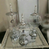 FOOTED GLASS CANDY JAR WITH SHINY LID (SOLD INDIVIDUALLY)