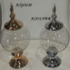 FOOTED GLASS CANDY JAR WITH SHINY LID (SOLD INDIVIDUALLY) - Image 2