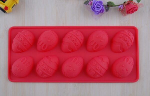 10 CUP SILICONE CHOCOLATE EASTER EGG MOULD 2 PCS SET
