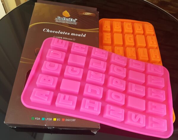 24 CUP SILICONE ALPHABET CHOCOLATE MOULD 2PC SET - Image 2