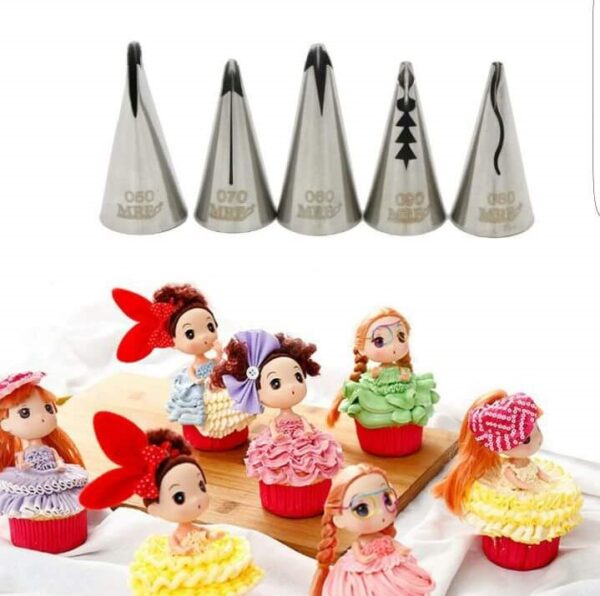 5PC FRILL/BORDER NOZZLES SET WITH CONNECTOR - Image 2