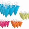 6 ICE LOLLY SILICONE MOULD WITH STICKS STRAWBERRY SHAPE