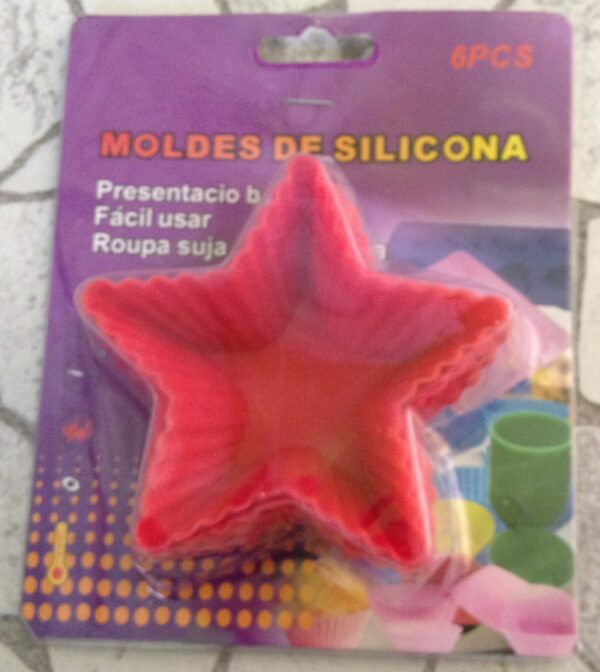 6PC SET STAR SHAPED SILICONE CUP CAKE MOULDS - Image 2