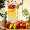 JENGA TRIPLE ACRYLIC STACKABLE 3 BEVERAGE DISPENSER WITH  ICE STORAGE BASE