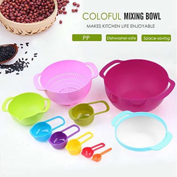 MULTI COLOUR 10PCS MIXING BOWL SET - Image 2