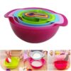 MULTI COLOUR 10PCS MIXING BOWL SET