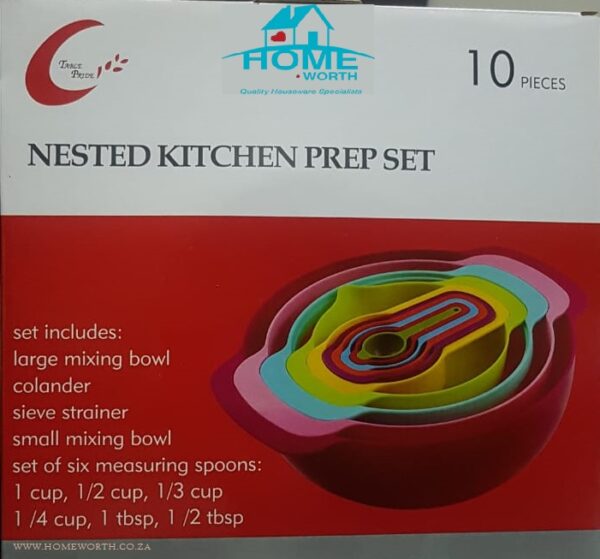 MULTI COLOUR 10PCS MIXING BOWL SET - Image 3