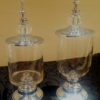 FANCY FOOTED GLASS CANDY JAR WITH LID (SOLD INDIVIDUALLY) - Image 2