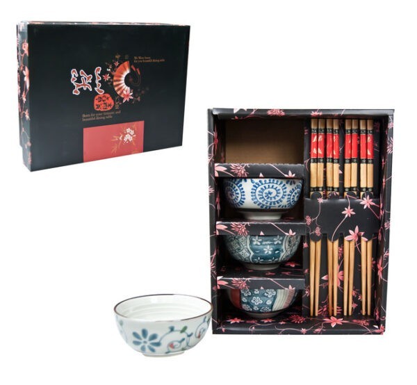 CHINESE BOWL & CHOP STICK 12PCE SET