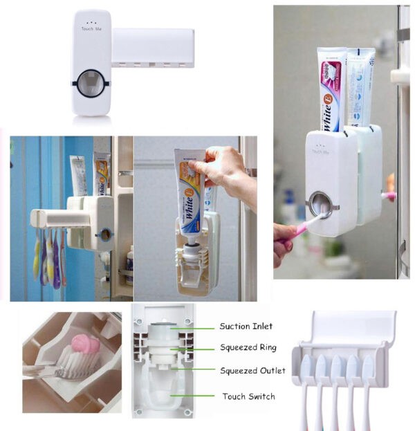 TOOTHPASTE DISPENSER WITH BRUSH HOLDER