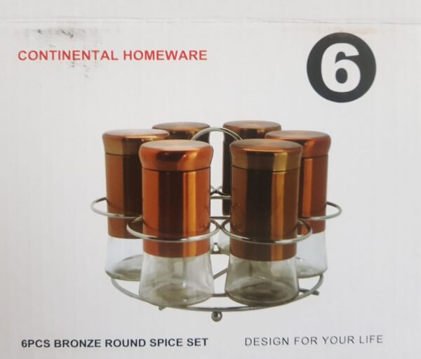 6PC BRONZE ROUND SPICE SET CH-455