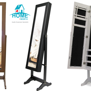FINE LIVING FULL LENGTH DRESSING JEWELLERY ORGANIZER CABINET WITH MIRROR