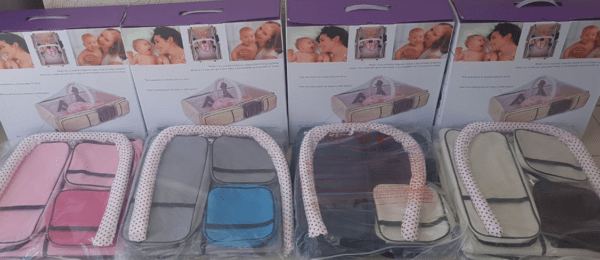 GANEN BABY BED & BAG WITH NET AND TOY RING - Image 3