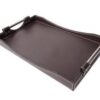 LEATHER TRAY WITH STAINLESS STEEL HANDLE - Image 2
