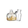 REGENT GLASS SUGAR BOWL (540ML) & CREAMER (340ML) WITH SPOON, 3 PIECE SET
