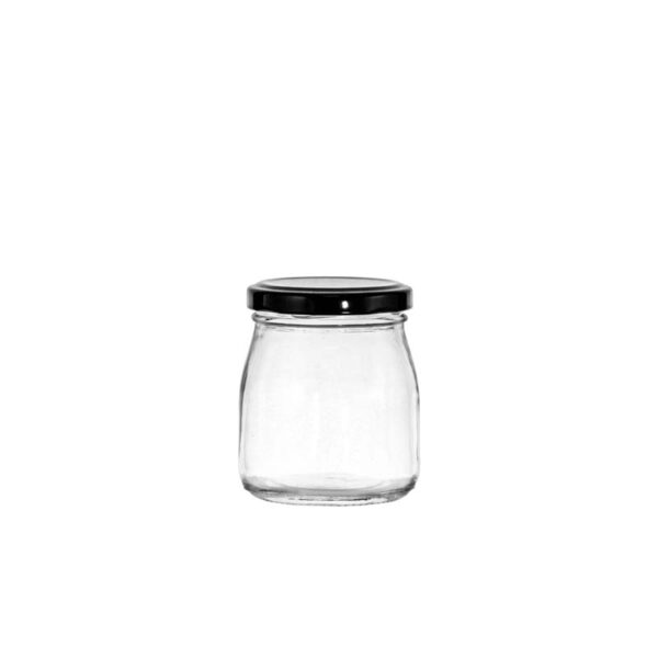 REGENT ROUND JAR WITH BLACK LID (150ML)