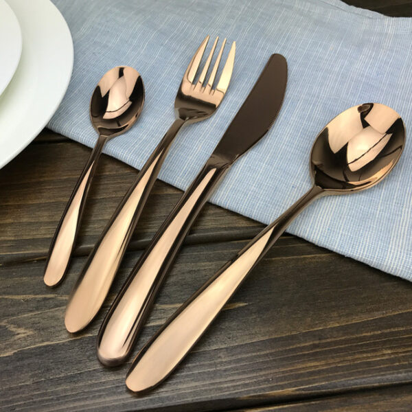 24PC ROSE GOLD CUTLERY SET