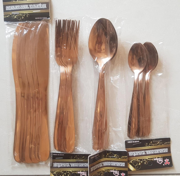 24PC ROSE GOLD CUTLERY SET - Image 2