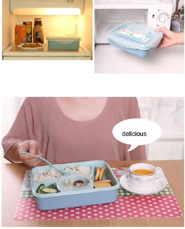 4 IN 1 SEALED MICROWAVEABLE LUNCH BOX WITH SPOON - Image 2
