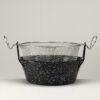 ENAMEL DEEP FRYER PAN WITH ALUMINUM FRYING BASKET