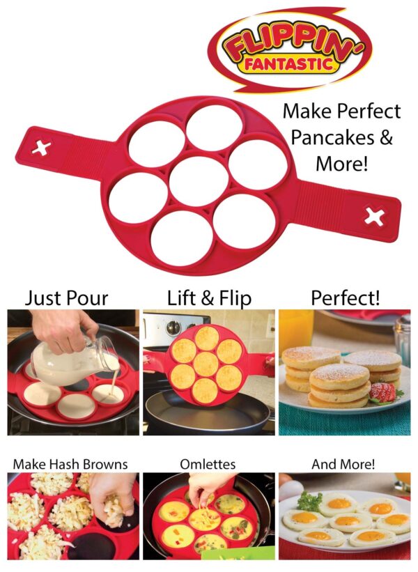 FLIPPIN FANTASTIC 7 CAVITY SILICONE PANCAKE MOULD - Image 2