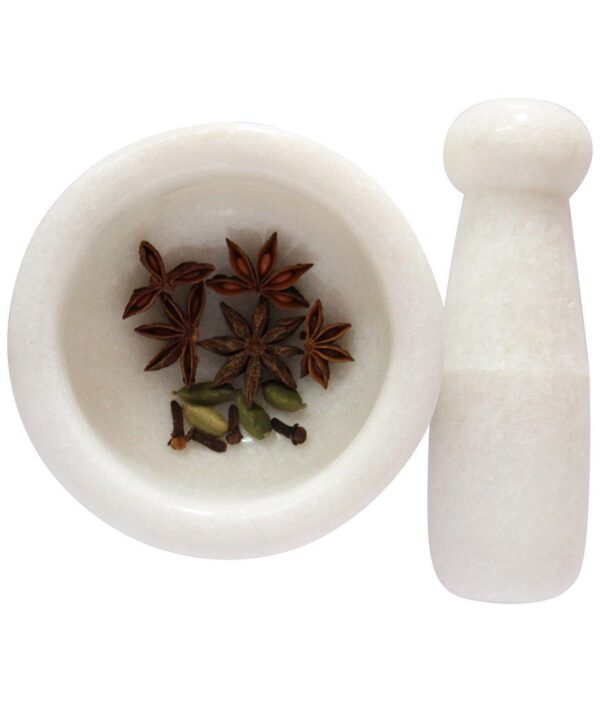 MARBLE MORTAR AND PESTLE SET