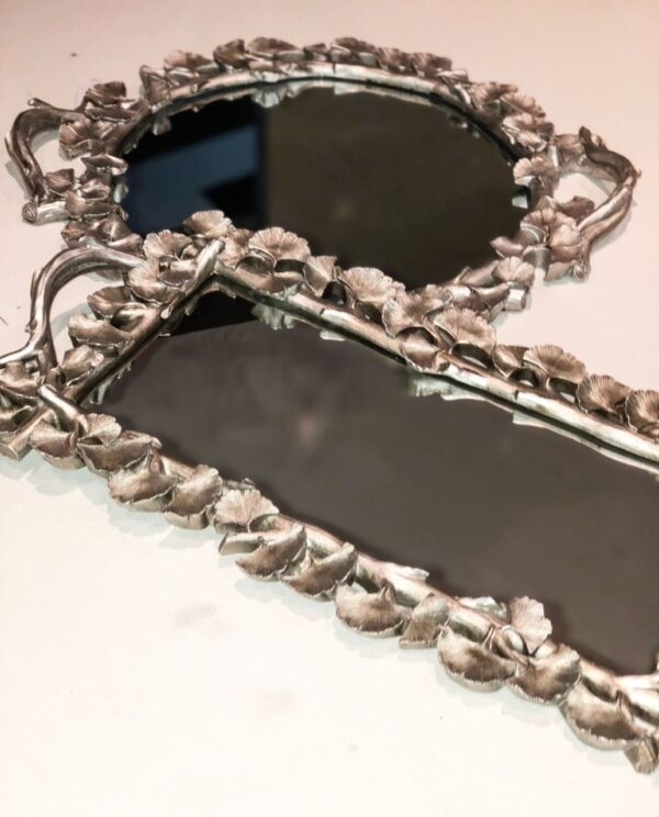 PEWTER TRAY WITH MIRROR - Image 2