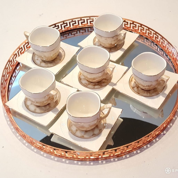 12PC FINE PORCELAIN TEA SET (6cups & 6saucers)