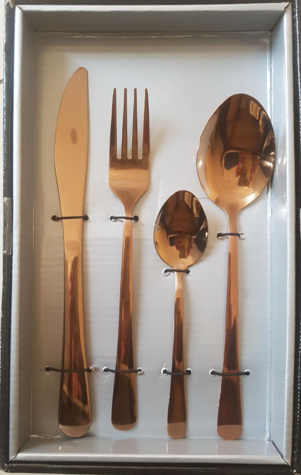 16PC ROSE GOLD CUTLERY SET - Image 2