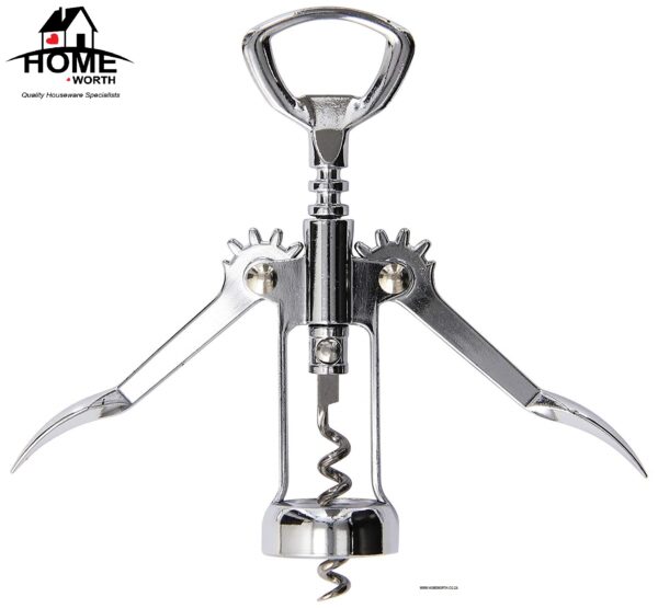 CHROME CORK SCREW WITH BOTTLE OPENER