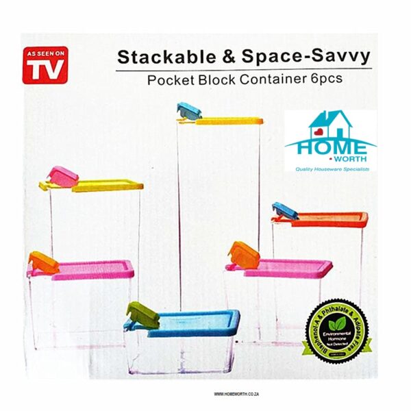 POCKET BLOCK CONTAINER 6PC SET