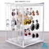 ACRYLIC JEWELRY STORAGE BOX EARRING DISPLAY STAND ORGANIZER HOLDER WITH 3 VERTICAL DRAWERS - Image 2