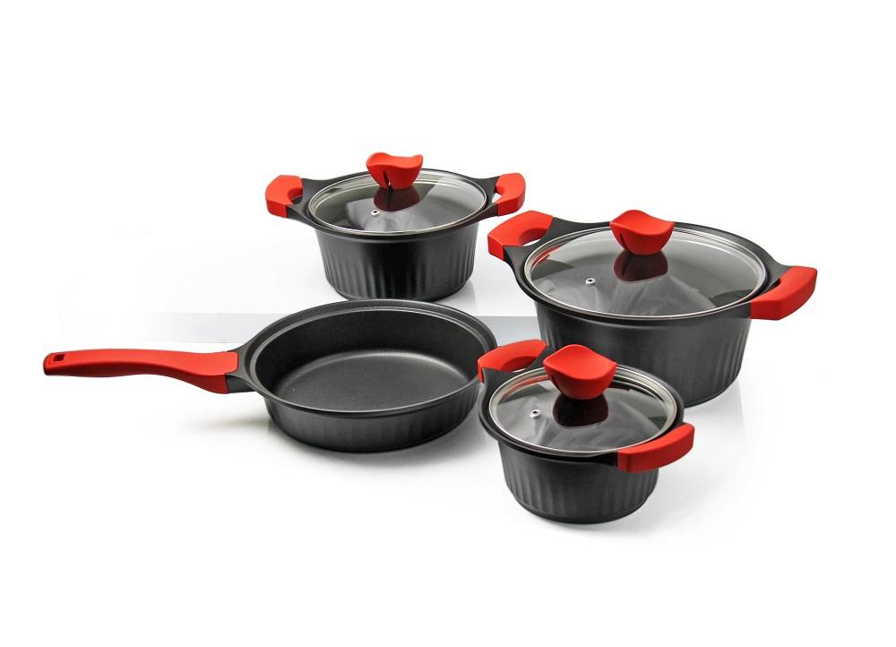 BELLISSIMA COOKWARE EASYGRIP 7PC BLACK & RED - Image 2