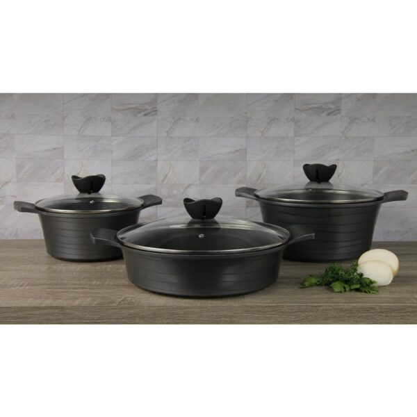 BELLISSIMA COOKWARE WAVE 6PC SET SPACE GREY