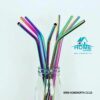 STAINLESS STEEL REUSABLE STRAWS WITH BRUSH - 3PC SET