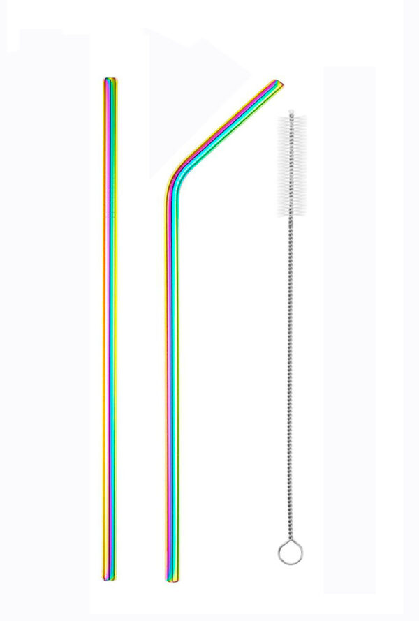 STAINLESS STEEL REUSABLE STRAWS WITH BRUSH - 3PC SET - Image 3