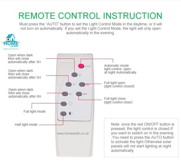 ULTRA BRIGHT SOLAR LIGHT WITH SOLAR PANEL & REMOTE CONTROL - Image 5