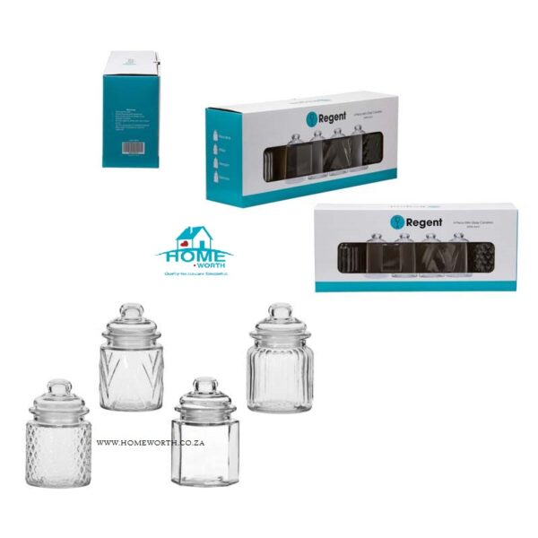 REGENT MINI CANISTERS WITH ASSORTED DESIGNS - 4 PIECE SET (300ML) - Image 2