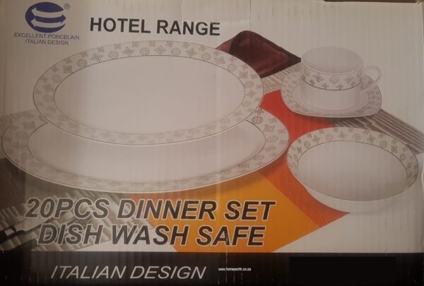 20 PCS OVAL SHAPE DINNER SET PRINTED BORDER - Image 2