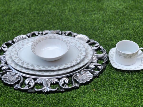 20 PCS OVAL SHAPE DINNER SET PRINTED BORDER