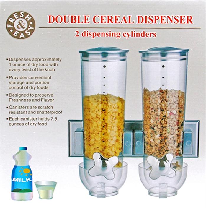 DOUBLE CEREAL DISPENSER ROUND 2 DISPENSING CYLINDERS Home Worth