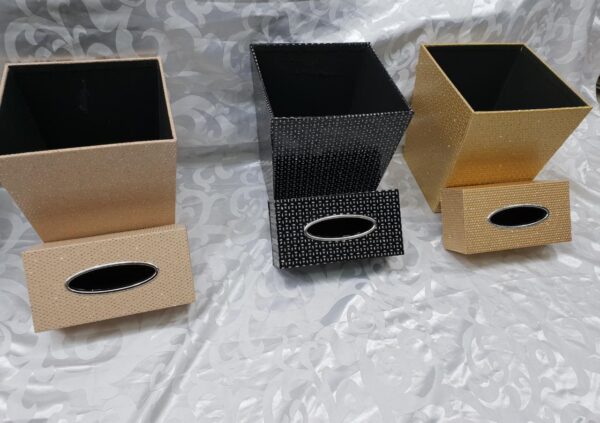 TISSUE BOX & DUSTBIN - 2PC SET - Image 2