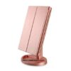 TRI-FOLDED TABLE MAKEUP MIRROR - COSMETIC MAGNIFYING MIRROR - ROSE - Image 2