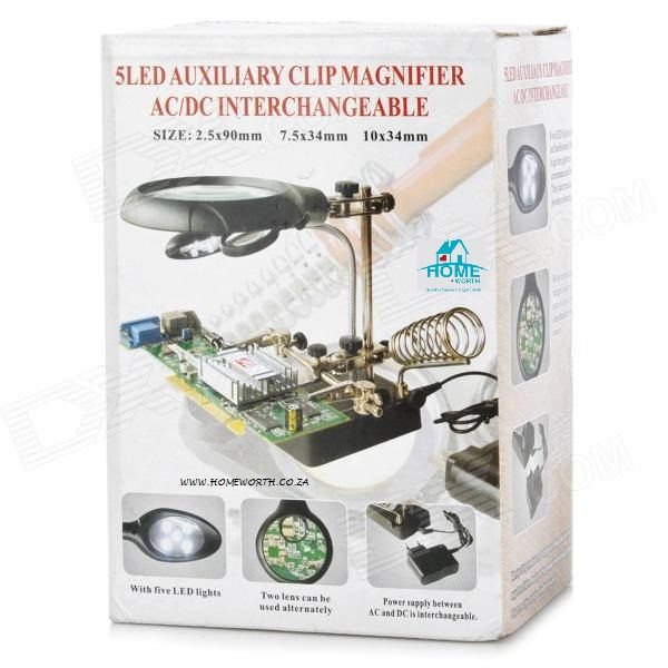 5LED AUXILIARY CLIP MAGNIFIER AC/DC INTERCHANGEABLE