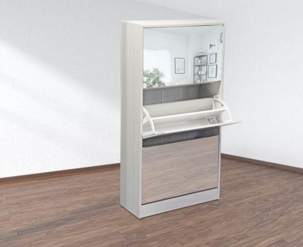 ELEMENT - MIRROR SHOE CABINET 3 TIER - MAPLE - FINE LIVING - Image 2