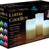 LUMA COLOR CHANGING CANDLES WITH REMOTE CONTROL - 12 LED COLORS