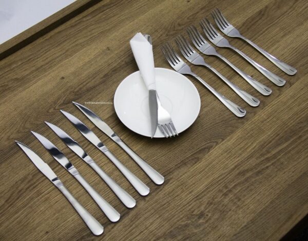12 PCS STEAK KNIFE & FORK SET - Image 2
